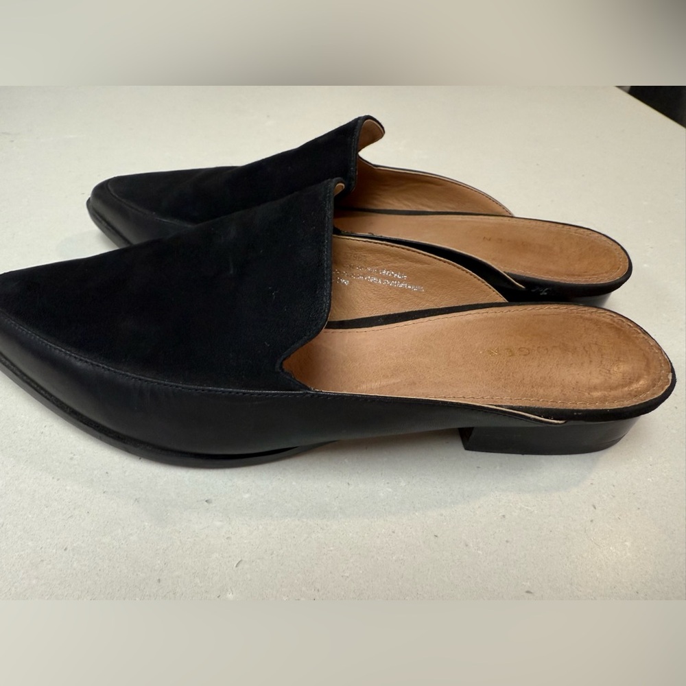 HALOGEN Corbin Black Suede Leather combo mule Size 6.5 - Picture 3 of 6